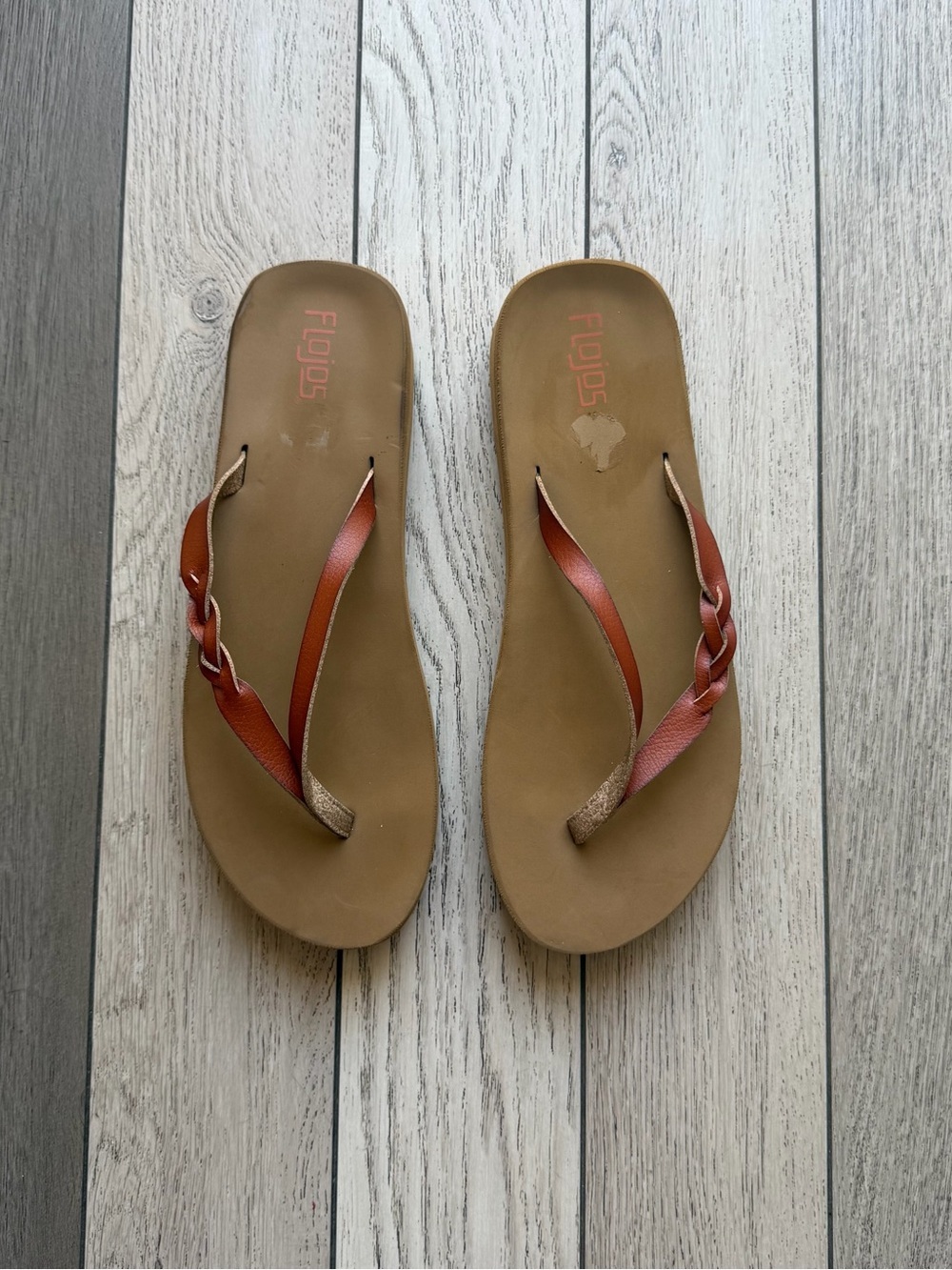 Flojos FitFlop Women's Sandals - Brown/Brick Red size 11